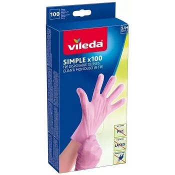 Einweg-Latexhandschuhe VILEDA Multi Latex 100, Beige, Größe S/M, 100 Stück