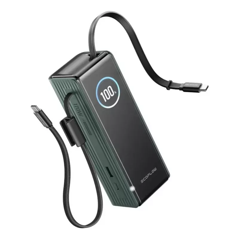 Powerbank EcoFlow RAPID 25000 mAh Grün — 170 W Gesamtleistung, 2× USB-C, 1× USB-A