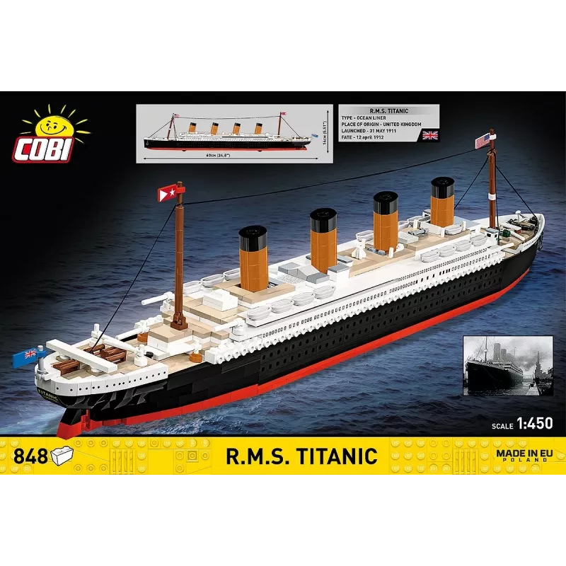 Bausatz Cobi R.M.S. Titanic Modellbausatz, 848 Teile, sammelbares Schiffsmodell