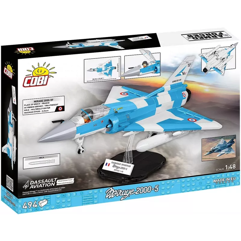 Cobi Mirage 2000-5F Brick Model Kit, Armed Forces Series, 495 Teile, Maßstab 1:48