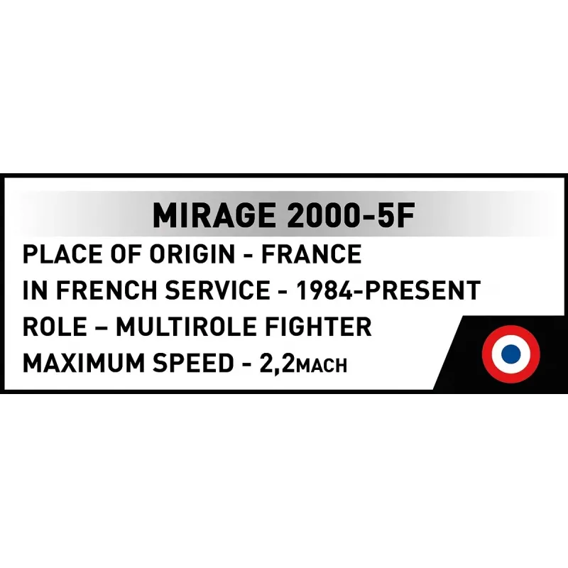 Cobi Mirage 2000-5F Brick Model Kit, Armed Forces Series, 495 Teile, Maßstab 1:48