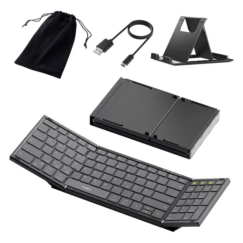 Kabellose Bluetooth Full-Size-Tastatur Inateck N0135 Schwarz — QWERTZ, Scherenschalter