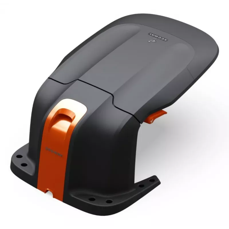 Roboter-Rasenmäher-Garage Segway Garage M für Navimow H / H2 / i2 Serie, schwarz-orange, inkl. Montageset