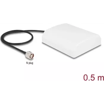 Antenne DELOCK 90761 — 2,4 GHz gerichtete WiFi N Antenne 8 dBi mit N-Stecker und 50 cm RG-58 Kabel, weiß, Außenbereich