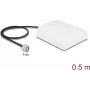 Antenne DELOCK 90761 — 2,4 GHz gerichtete WiFi N Antenne 8 dBi mit N-Stecker und 50 cm RG-58 Kabel, weiß, Außenbereich