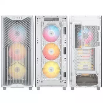 Corsair 3200D RS ARGB PC-Gehäuse, Midi-Tower, ATX, gehärtetes Glas - Weiß