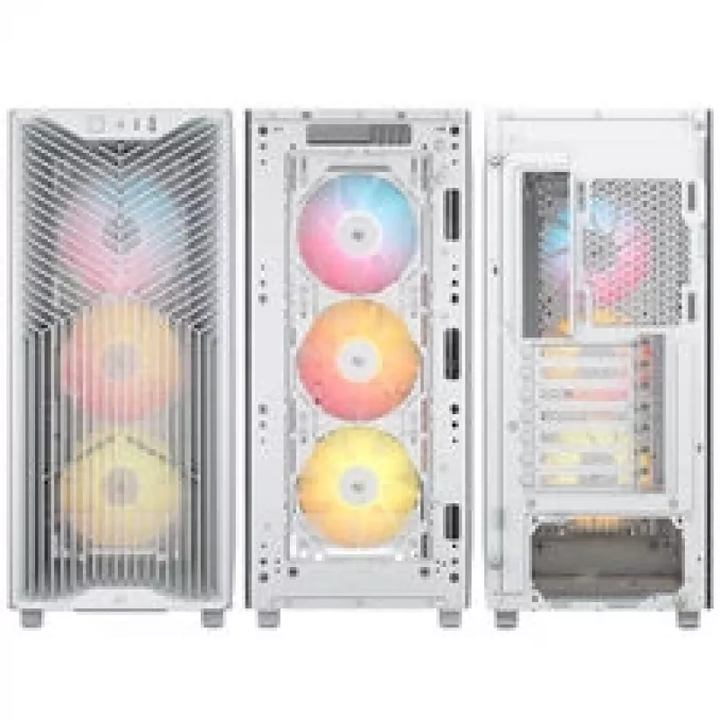 Corsair 3200D RS ARGB PC-Gehäuse, Midi-Tower, ATX, gehärtetes Glas - Weiß