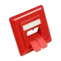 Zentralstück 50x50mm inkl. Abdeckrahmen 80x80mm für Netzwerkdosen, verkehrsrot RAL3020, Good Connections (GC-N0057)