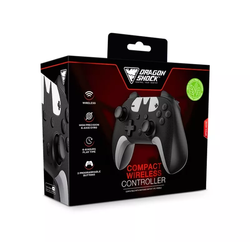 DragonShock PopTop Compact, Gamepad, Nintendo Switch, Schaltfläche Zurück, D-Pad, Home button, Reset-Taste, Kabellos, Bluetooth, USB Typ-C