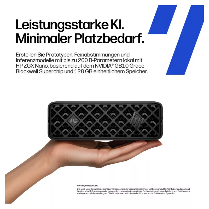 HP ZGX NANO G1n AI Mini GB10 mit Nvidia Schwarzwell, 128 GB RAM, 2 TB SSD, DGX WLAN