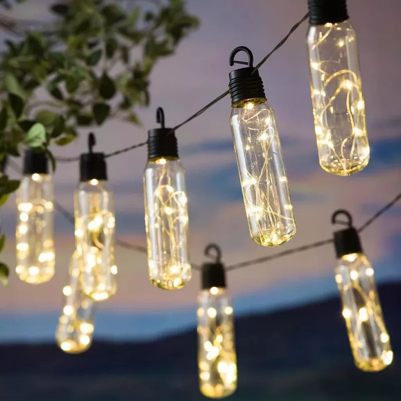 Extralink Solar Garten-Girlande, 2 + 1,8 m Länge, Lux 10 Warmweiße LED