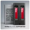 Externes Gehäuse AXAGON EEM2-20GD USB-C 20 Gbps für zwei M.2 NVMe SSDs mit Hardware-Klonen