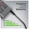 Externes Gehäuse AXAGON EEM2-20GD USB-C 20 Gbps für zwei M.2 NVMe SSDs mit Hardware-Klonen