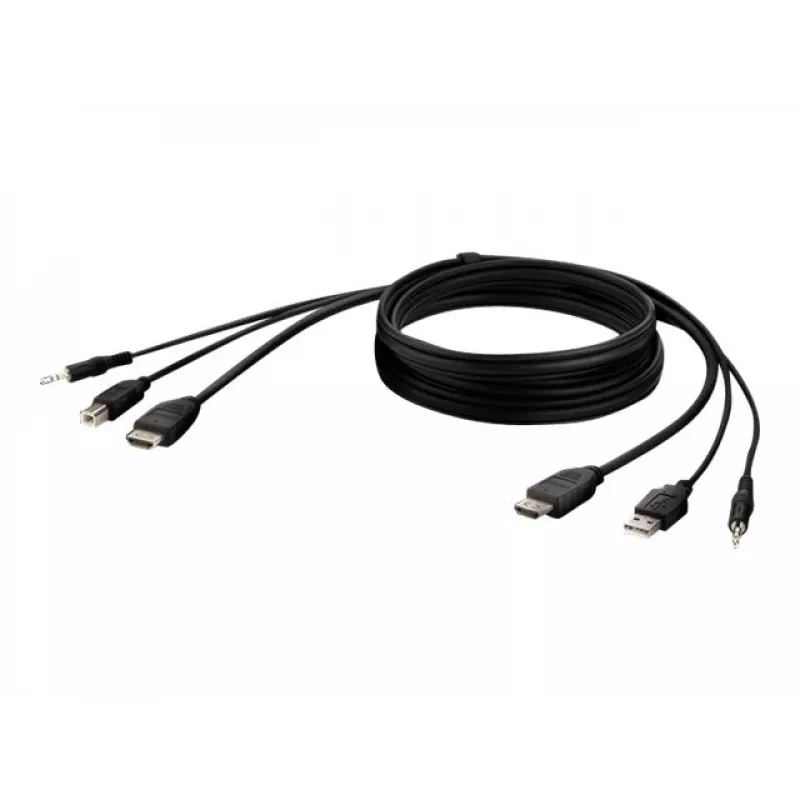 KVM-Kabel Belkin F1DN1CCBL — HDMI auf USB A/B mit Audio, USB-Tastatur/Maus-Anschlüsse, 3 m