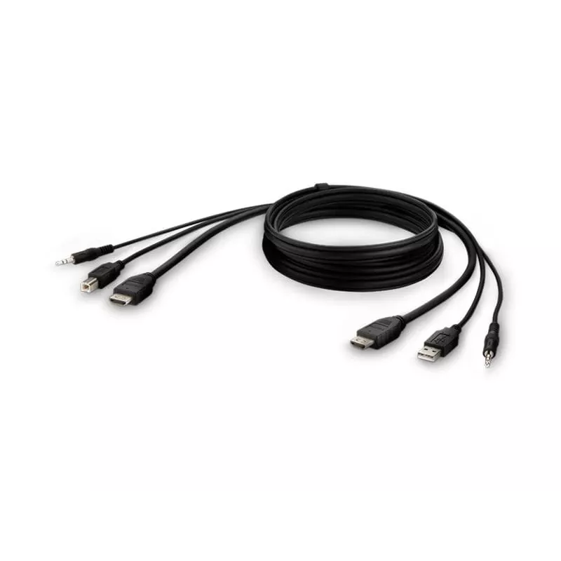 KVM-Kabel Belkin F1DN1CCBL — HDMI auf USB A/B mit Audio, USB-Tastatur/Maus-Anschlüsse, 3 m