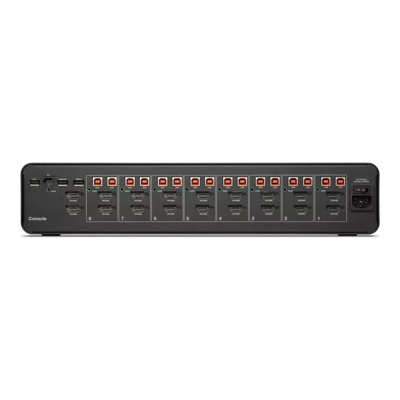 KVM-Switch Belkin F1DN208KVM-UN-4 – 8-Port Dual-Head HDMI/DisplayPort, USB-Tastatur & -Maus, 4K@60Hz, Rack-Montage, schwarz