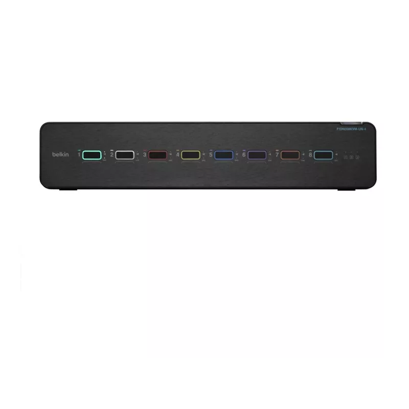 KVM-Switch Belkin F1DN208KVM-UN-4 – 8-Port Dual-Head HDMI/DisplayPort, USB-Tastatur & -Maus, 4K@60Hz, Rack-Montage, schwarz