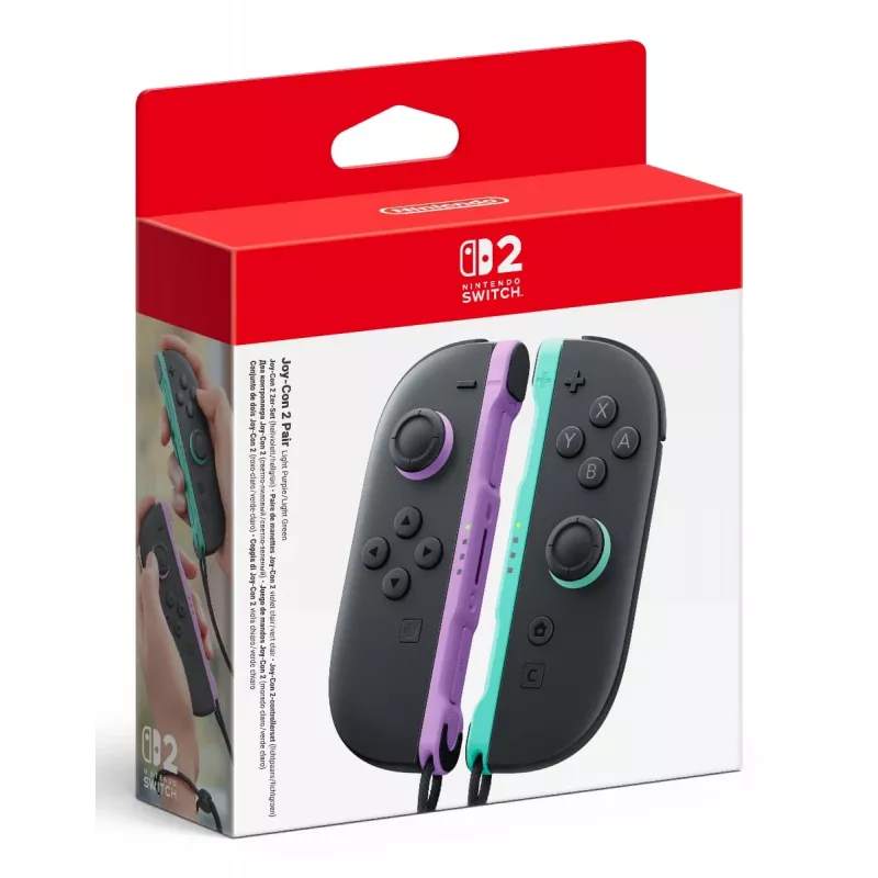 Nintendo Joy-Con 2 Paar Hellviolett/Hellgrün, Gamepad, Nintendo Switch 2, Home-Taste, Analog/Digital, Kabellos, Bluetooth
