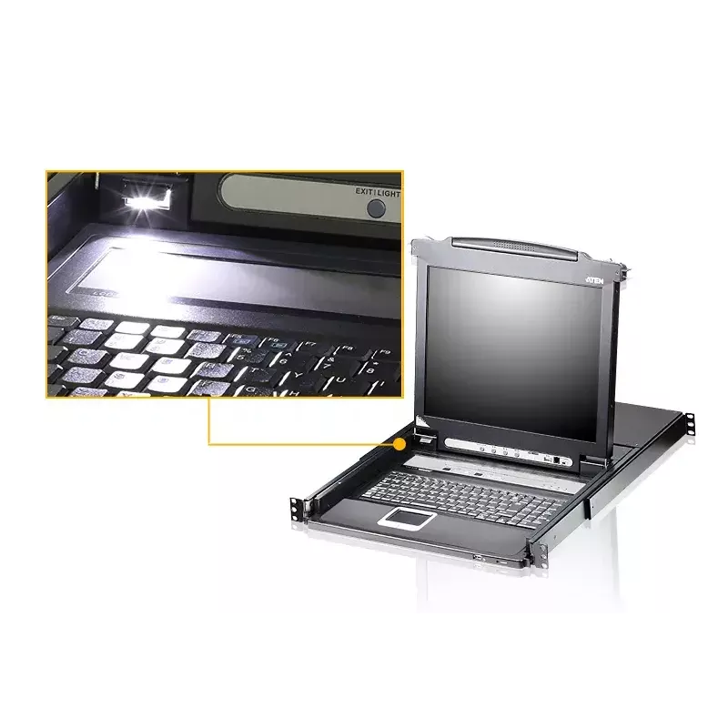 ATEN 8-Port 43,2 cm (17 inch) LCD KVM-Switch (USB – PS/2 VGA) mit USB-Peripherieport