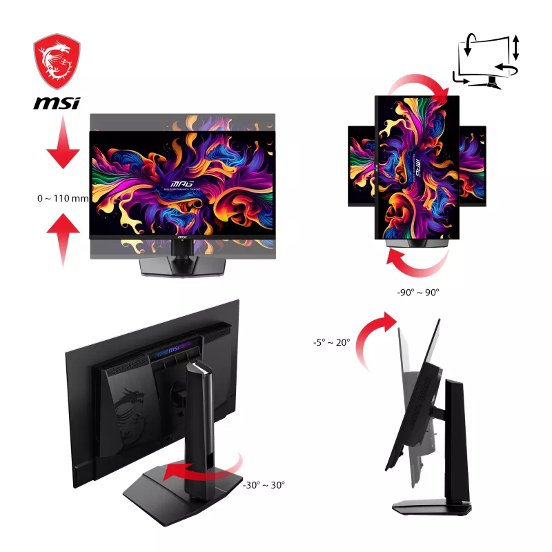 MSI MPG 271QRXDE QD-OLED Computermonitor 67,3 cm (26,5 Zoll) 2560 x 1440 Pixel Wide Quad HD Schwarz