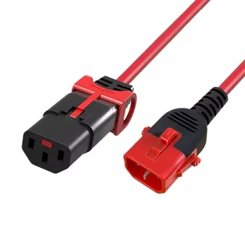 ACT Powercord C13 IEC Lock+ - C14 IEC Lock Dual Locking rot 2 m, PC3615