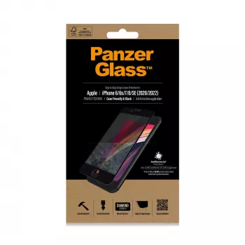 PanzerGlass® Sichtschutz-Displayschutzfolie iPhone SE (2020/2022) | 8 | 7 | 6 | 6s | Rand-zu-Rand