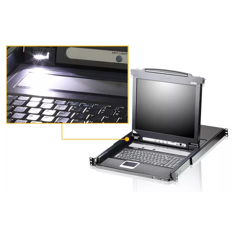 ATEN CL5708N Rack-Konsole 48,3 cm (19 Zoll) Schwarz 1U