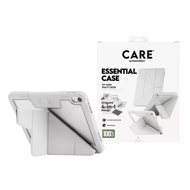 Schutzhülle PanzerGlass CARE Essential für iPad 11 Zoll (2025–2026) in Hellgrau, Modell CR43626