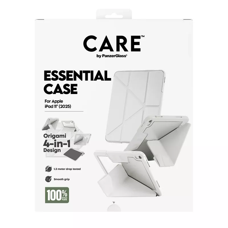 Schutzhülle PanzerGlass CARE Essential für iPad 11 Zoll (2025–2026) in Hellgrau, Modell CR43626