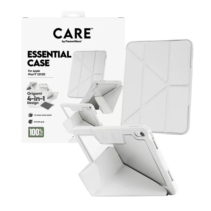 Schutzhülle PanzerGlass CARE Essential für iPad 11 Zoll (2025–2026) in Hellgrau, Modell CR43626