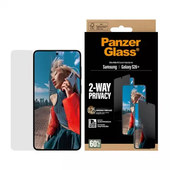 PanzerGlass® 2-Weg-Privatsphären-Displayschutz Samsung Galaxy S26+ | Ultra-Wide Fit mit EasyAligner