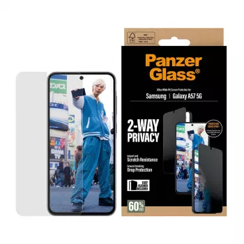 PanzerGlass Privacy Displayschutzfolie UWF - Klar - Samsung Galaxy A57 5G Klare Displayschutzfolie