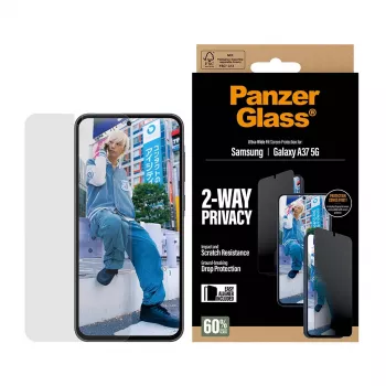 Bildschirmschutz PanzerGlass Privacy für Samsung Galaxy A37 Ultra-WideFit PG90806, Blickschutzfilter
