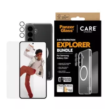 Displayschutz PanzerGlass CARE 3-in-1 für Samsung Galaxy S Plus 2026 — PanzerGlass CARE Set