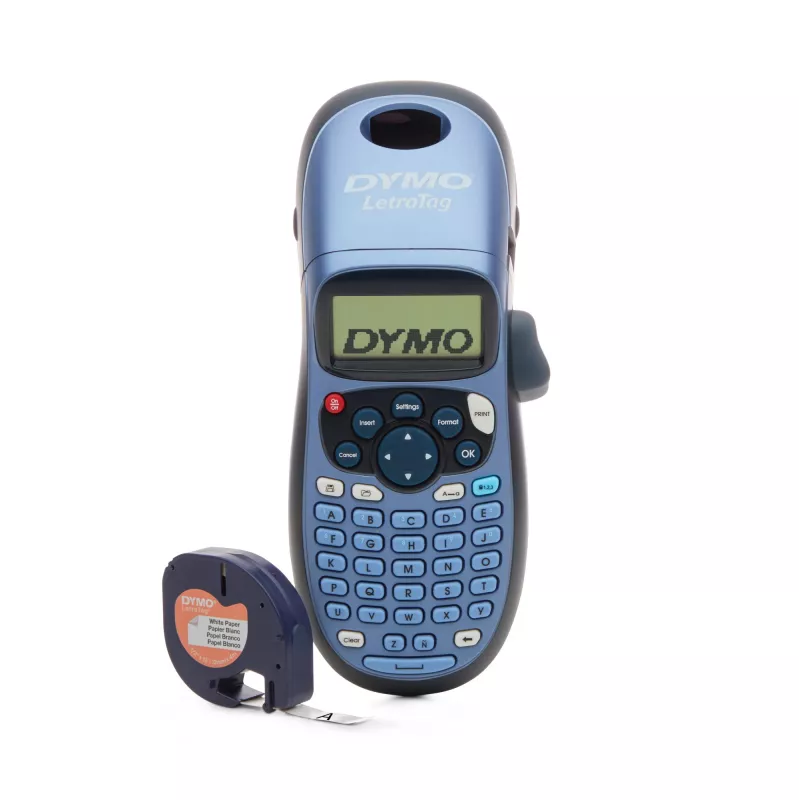 DYMO LetraTag LT-100H Handheld-Etikettiergerät | ABC-Tastatur-Etikettendrucker mit leicht lesbarem 13-Zeichen-LCD-Bildschirm | für Zuhause oder Büro | Blau