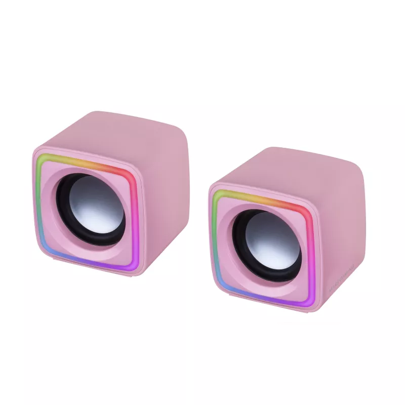 Mars Gaming MSCUBEP Pink kompakte RGB-Gaming-Lautsprecher 8W DSP-Soundprozessor