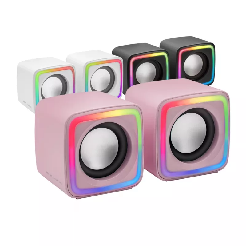 Mars Gaming MSCUBEP Pink kompakte RGB-Gaming-Lautsprecher 8W DSP-Soundprozessor