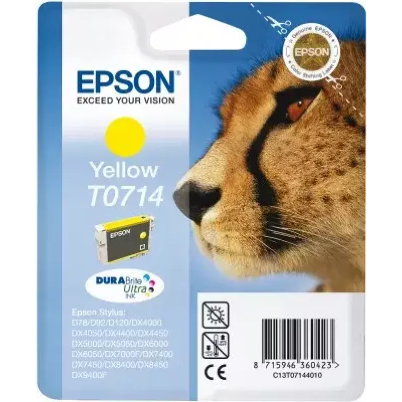 Epson Cheetah Einzelpackung Gelb T0714 DURABrite Ultra Tinte