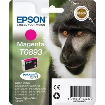 Epson Monkey Einzelpack Magenta T0893 DURABrite Ultra Tinte, Magenta, Pigmenttinte, 3,5 ml, 1 Stück.