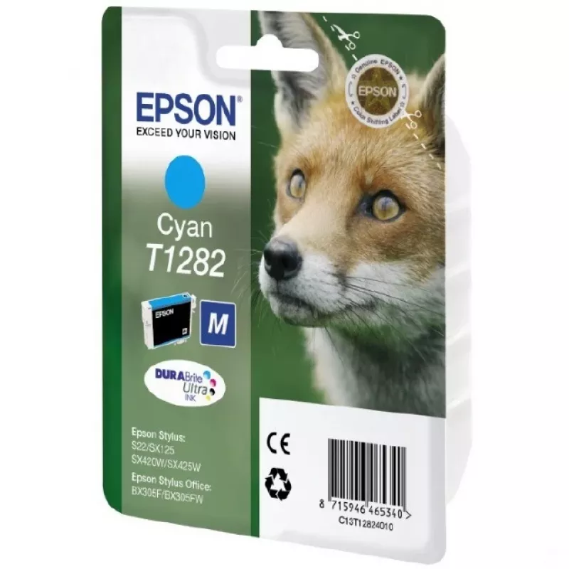 Epson Fox Einzelpackung Cyan T1282 DURABrite Ultra Tinte, Cyan, 1 Stück