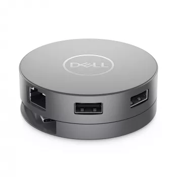 DELL Pro 7-in-1 USB-C Travel Hub - DA310, Kabelgebunden, USB 3.2 Gen 2 (3.1 Gen 2) Type-C, 10,100,1000 Mbit/s, Silber, 3840 x 2160 Pixel, 1920 x 1080 Pixel