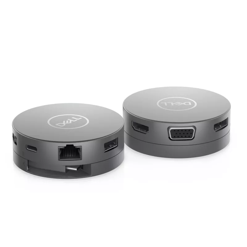 DELL Pro 7-in-1 USB-C Travel Hub - DA310, Kabelgebunden, USB 3.2 Gen 2 (3.1 Gen 2) Type-C, 10,100,1000 Mbit/s, Silber, 3840 x 2160 Pixel, 1920 x 1080 Pixel