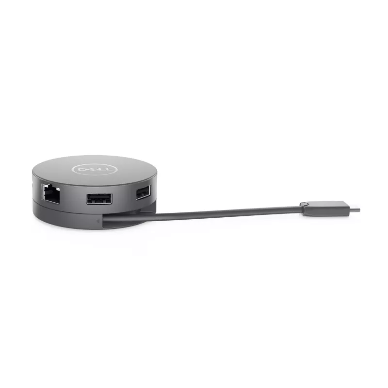 DELL Pro 7-in-1 USB-C Travel Hub - DA310, Kabelgebunden, USB 3.2 Gen 2 (3.1 Gen 2) Type-C, 10,100,1000 Mbit/s, Silber, 3840 x 2160 Pixel, 1920 x 1080 Pixel