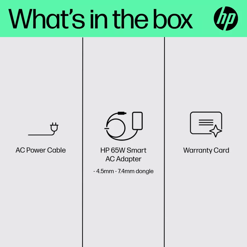 HP 65W Smart AC Adapter, Kompatibel mit HP ProBook 440 G6 Notebook PC; HP ProBook 450 G6 Notebook PC; HP ProBook x360 11..., Business, 5 - 35 °C, -20 - 85 °C, CCC, CE, BSMI, 47 mm