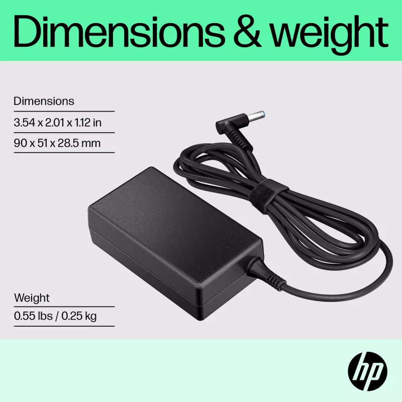 HP 65W Smart AC Adapter, Kompatibel mit HP ProBook 440 G6 Notebook PC; HP ProBook 450 G6 Notebook PC; HP ProBook x360 11..., Business, 5 - 35 °C, -20 - 85 °C, CCC, CE, BSMI, 47 mm