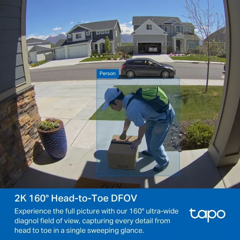 TP-Link Tapo Video Doorbell Camera 1 × D210, 1 × D100C, H.264, 3 MP, 2304 x 1296 Pixel, 1296p, CMOS, 25,4 / 3 mm (1 / 3 Zoll)