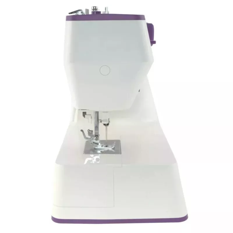 Nähmaschine Lucznik Teresa tragbar leicht – Modell Teresa, elektrische Haushaltsnähmaschine, grundlegende Stichfunktionen, weiß-violett