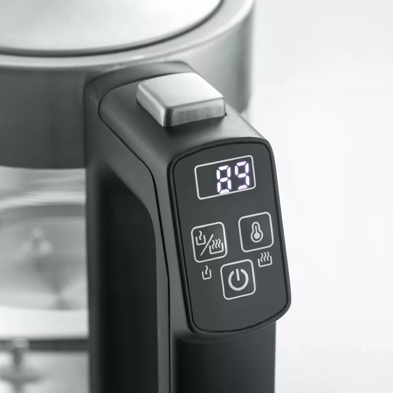 Wasserkocher SEVERIN WK3458, 0,5 L, 1100 W, Glas & Edelstahl, 5 Temperatureinstellungen, kabellos