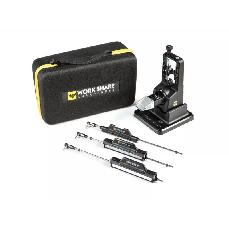 Durchzieh-Messerschärfer Work Sharp Precision Adjust Elite 09DX066 — einstellbarer Winkel, Diamantsteine, Lederfinish, Nylongehäuse