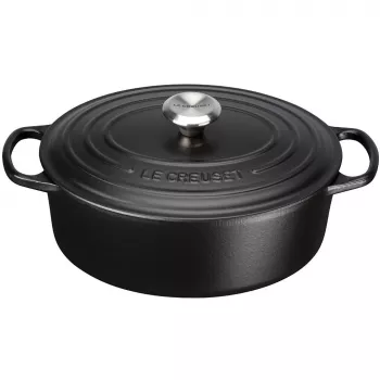 Le Creuset Signature Schmortopf oval 29 cm schwarz